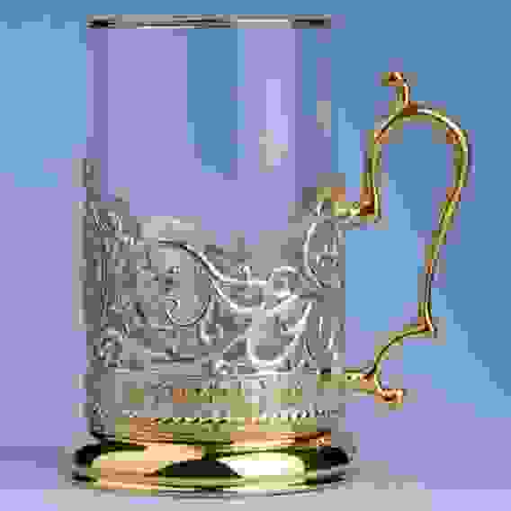 Подстаканник литой Имперский (серебрение, золочение)