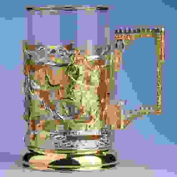 Подстаканник "Рыцари" (серебрение, золочение)