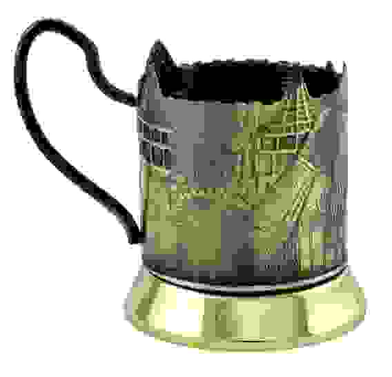 Подстаканник латунный "Богатырская застава"