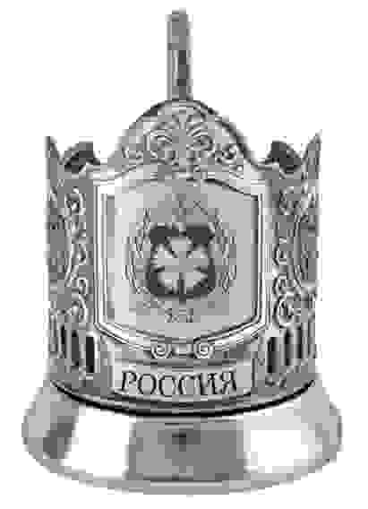 Подстаканник с гравировкой "Ген Штаб ГРУ-ВС" никелированный с чернением